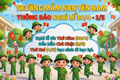 THÔNG BÁO NGHỈ LỄ 30/4 – 1/5
